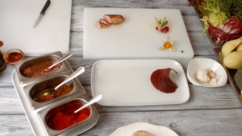 Chef Prepares and Plates Gourmet Meal