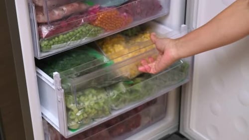 Freezer Drawer with Frozen Vegetables