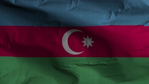 Azerbaijan Flag Textured Waving Background 4K