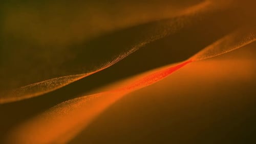 Dynamic Fluid Orange Particle Waves Abstract Background