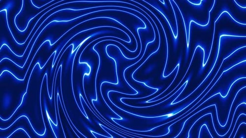 Abstract Blue Neon Swirling Lines Background