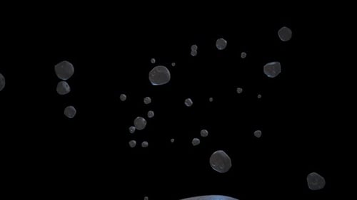 Steel Asteroids On A Transparent Background