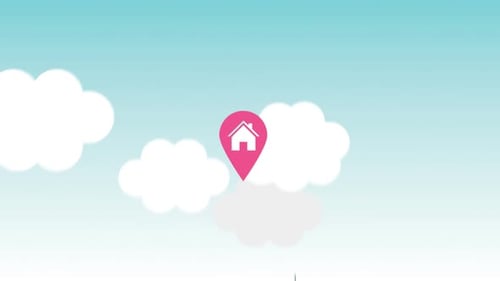 Colorful pins in the cityscape allow to search and save favorite locations.
