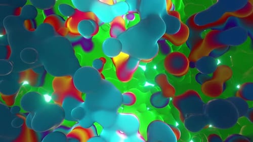 Vibrant Abstract Fluid Blob Metaball Animation