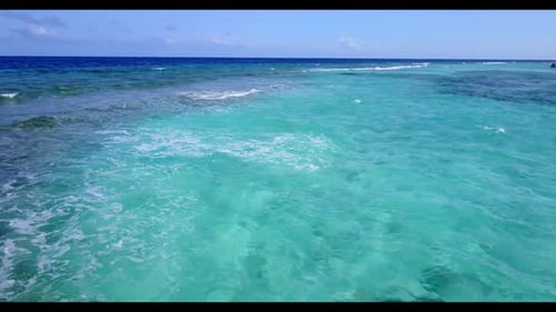Aerial above abstract of paradise lagoon beach adventure by blue sea and white sandy background of a