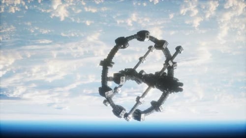 Earth and Outer Space Station Iss