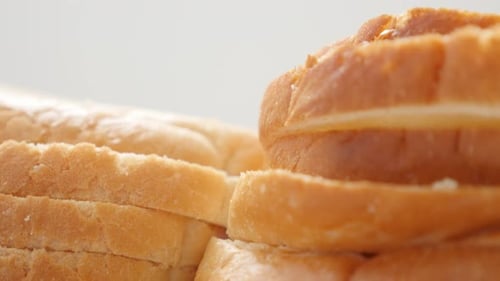 Close-Up of Sliced Bread for Baking
