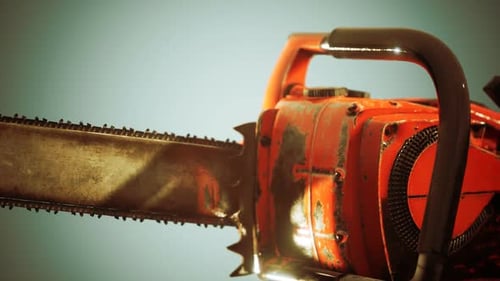 Animated Rusty Chainsaw 3D Model With Realistic Textures