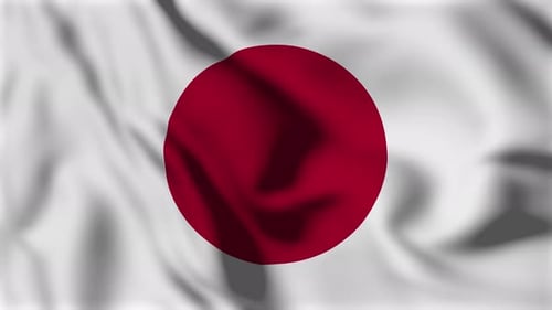 Realistic Waving Flag of Japan Seamless Animation
