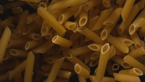 Dry Penne Pasta Close Up