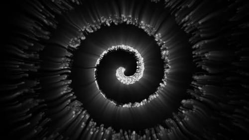 Hypnotic Abstract Glowing Particles Spiral Loop Background