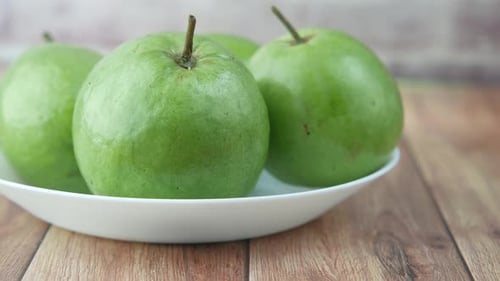 Close Up of Slice of Guava on Table