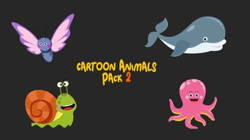 Adorable Animated Cartoon Animal Pack Flat Design