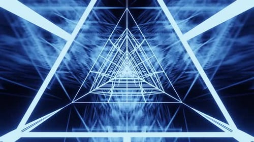 Tunnel triangulaire de glace bleue avec fond de boucle Vj HD