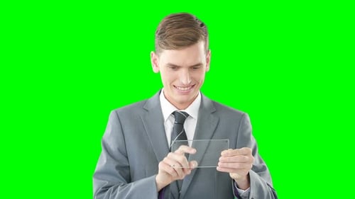Businessman using digital tablet