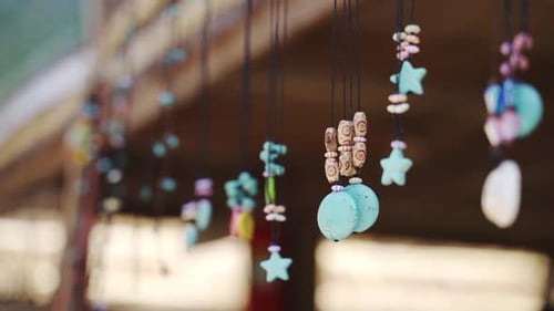 Colorful Handmade Jewelry Displayed at a Market