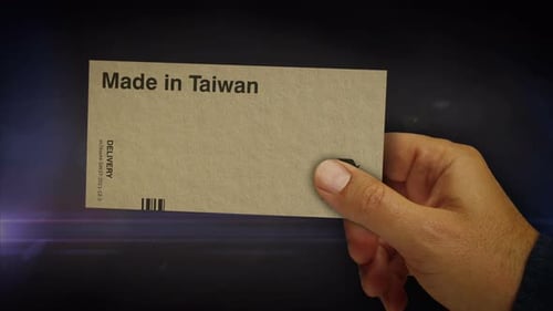 Hergestellt in Taiwan, handgefertigte Box, abstrakte Konzeptdarstellung
