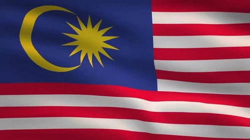 Realistic Waving Flag of Malaysia Loop Animation