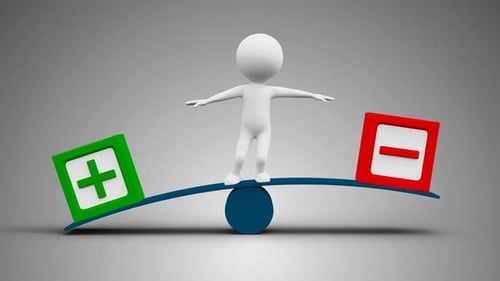 3D Man Équilibrage Entre Plus Et Moins Boucle