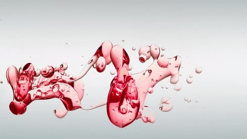 Abstract Red Liquid Flowing in Slow Motion