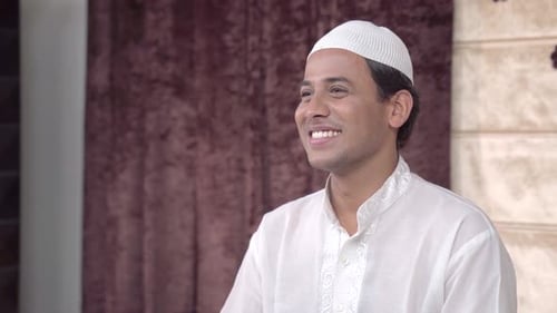 Muslim man smiling