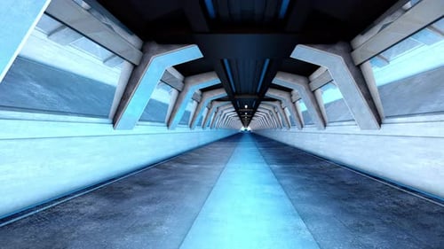Futuristic Spaceship Corridor Animation