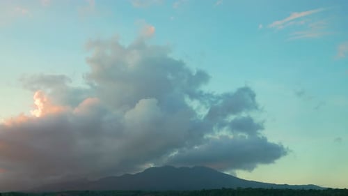 Timelapse of Mountain and Clouds Formation Blue Skies Static Shot 4k