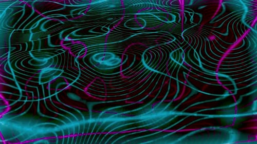 Danse disco de faisceaux lumineux dans une substance liquide
