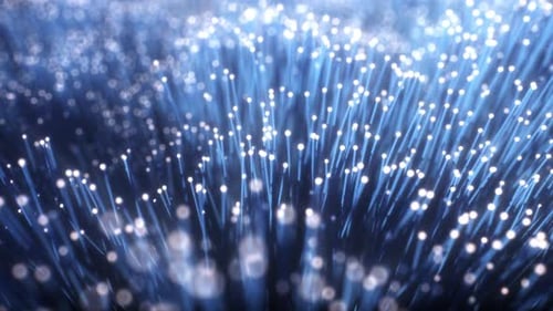 Futuristic Blue Fiber Optic Data Stream Digital Background