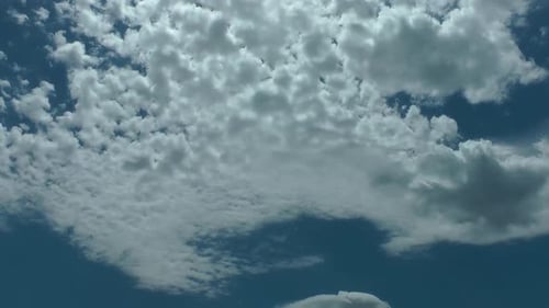 Slowly Clouds Moving On Blue Sky