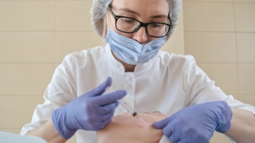 Medical Injection Procedure in a Clinical Setting