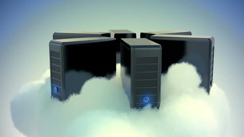 Fabulous animation imaging the concept of cloud computing system. Loopable. HD