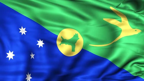 Waving Christmas Island Flag Animation Loop