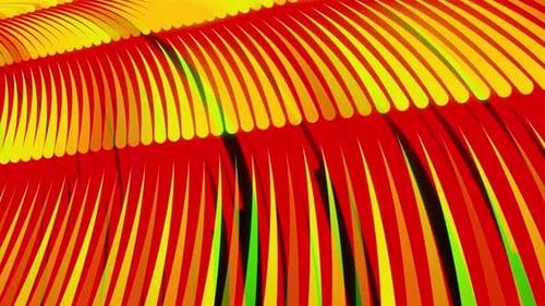 Colorful yellow and red lines flowing on black background