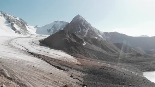 Aerial View of the Mountain Lake