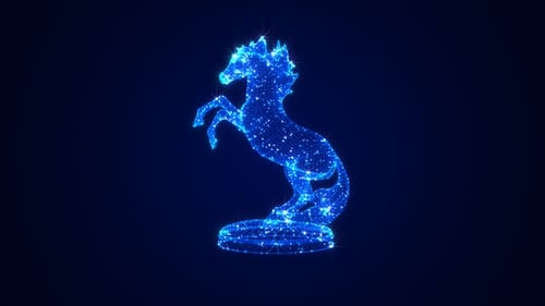 Horse Statue 3D Hologram