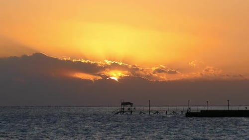 Beauty Landscape with Sunrise Over Sea
