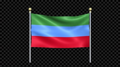 Green Blue Red Horizontal Striped Waving Flag Animation