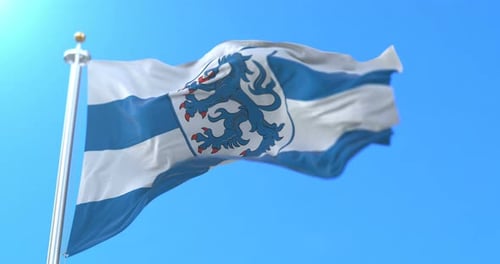 Realistic Animated Flag Waving with Heraldic Coat of Arms