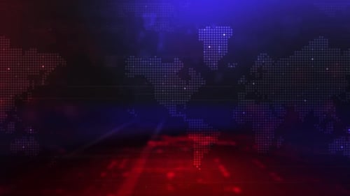 Digital World Map News Broadcast Background