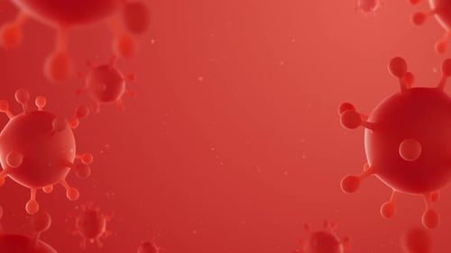 Animated Red Microorganisms Cell Movement Loop Background