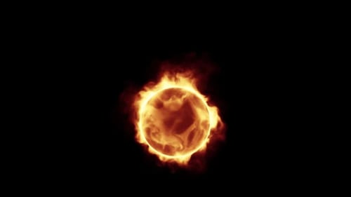 Vibrant Fiery Sun Orb Seamless Loop Animation