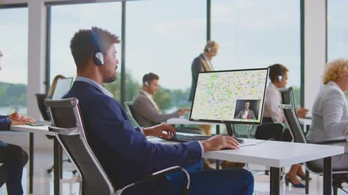 Busy Office Environment with Open Workspace