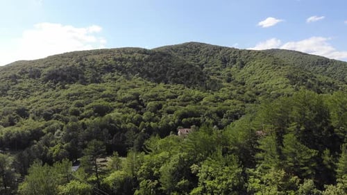View of the mountains in the village Betta from the air.