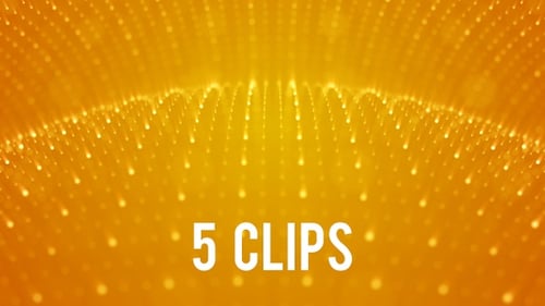Abstract Golden Particle Background Wave Digital Animation Pack