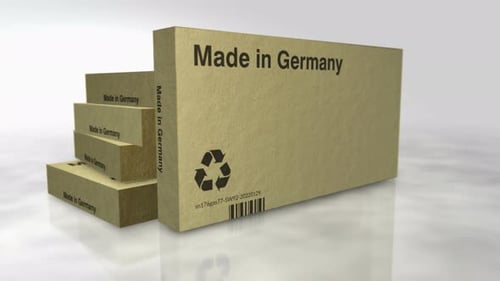 Made in Germany box abstract concept 3d rendering