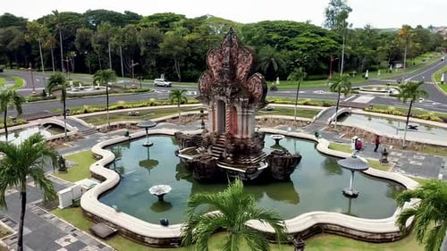 2.7K Nusa Dua Roundabout Road Bali Vue Aérienne