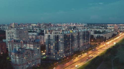 Flight Over Night St. Petersburg