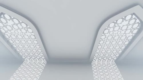 Muro de pasillo blanco con decoraciones islámicas en estilo de Oriente Medio 4