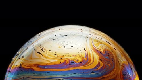 Abstract Rainbow Colors on the Surface of a Bubble